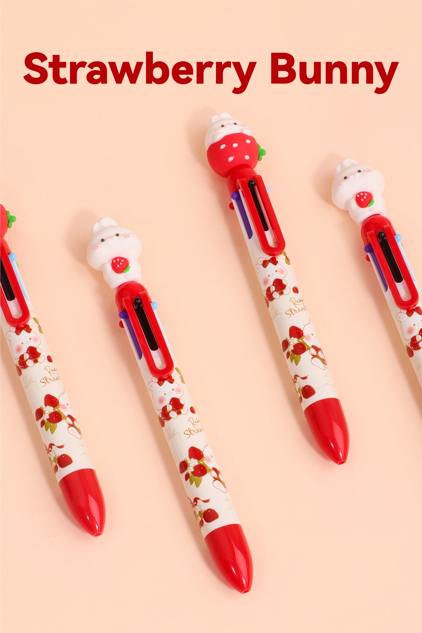 Strawberry Bunny Six Colours Pen
