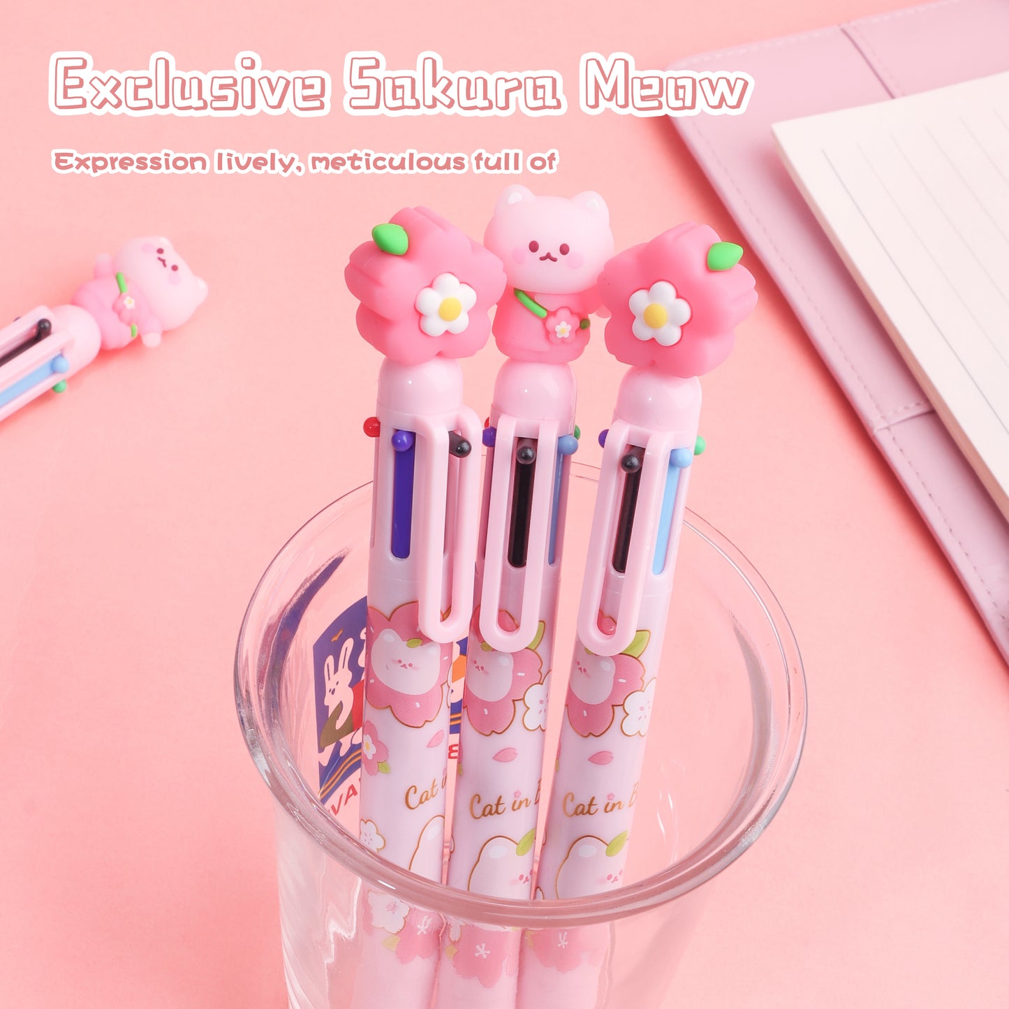 Sakura Cat Six Colours Pen