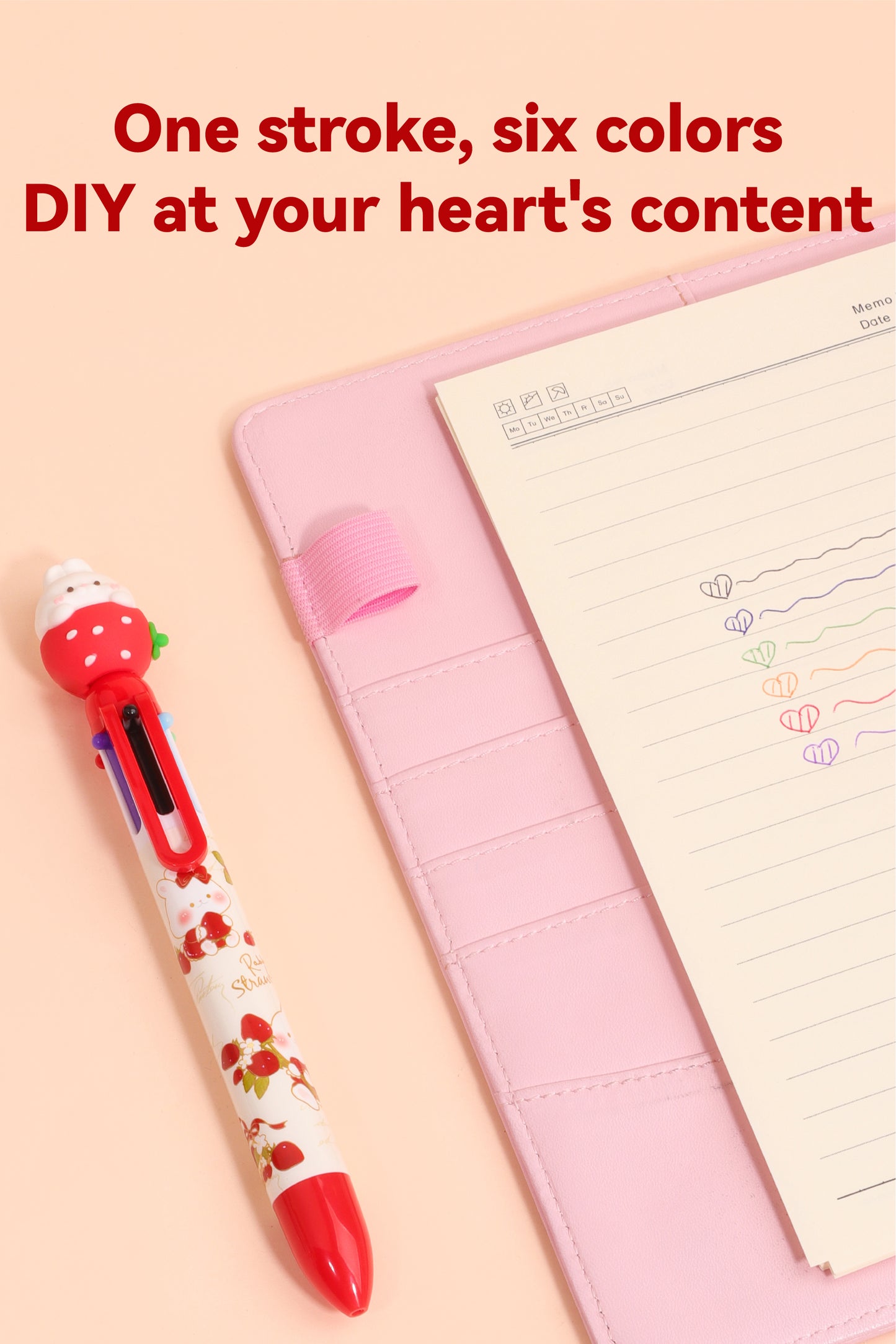 Strawberry Bunny Six Colours Pen