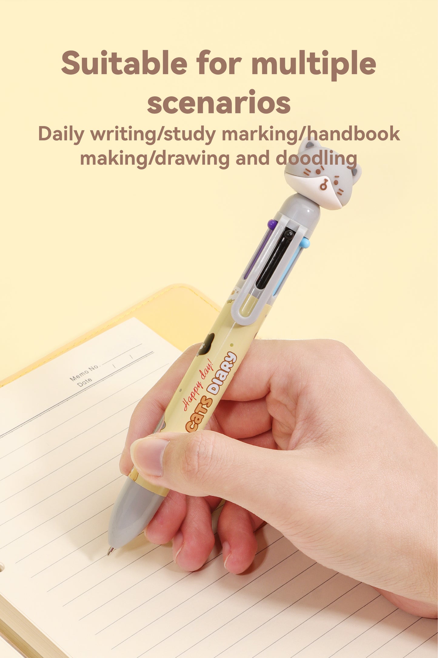 Cat Diary Six Colours Pen
