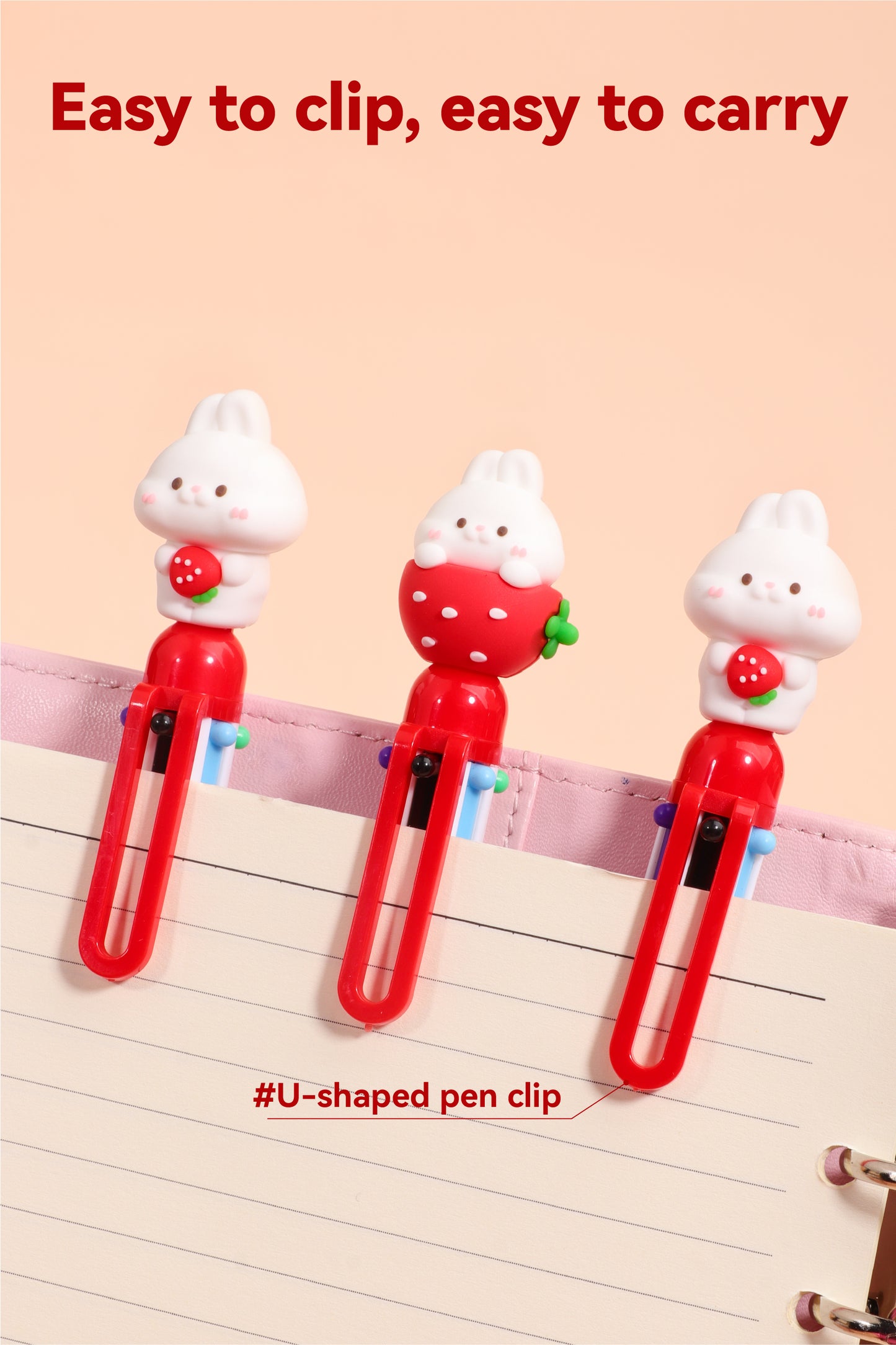 Strawberry Bunny Six Colours Pen