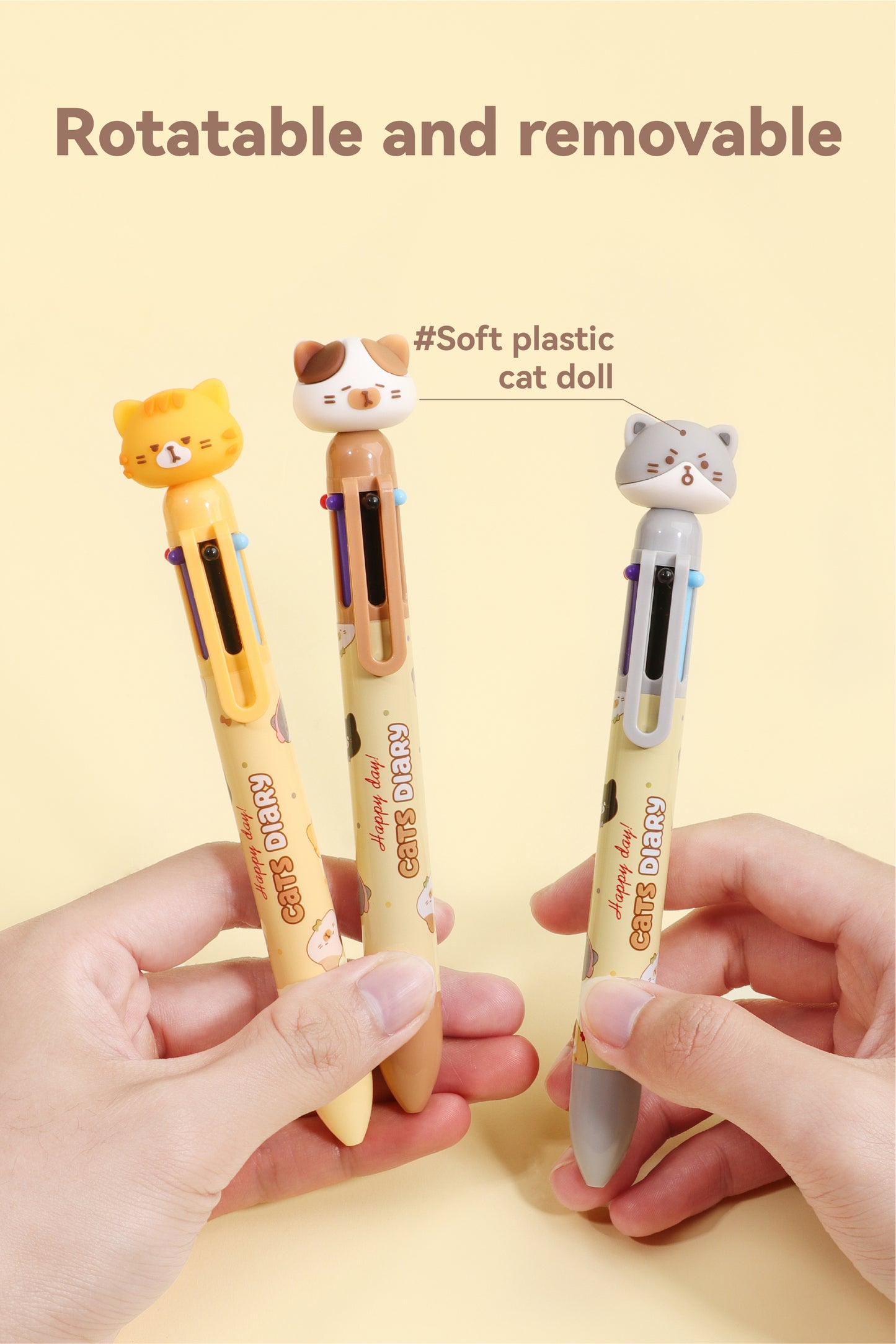 Cat Diary Six Colours Pen