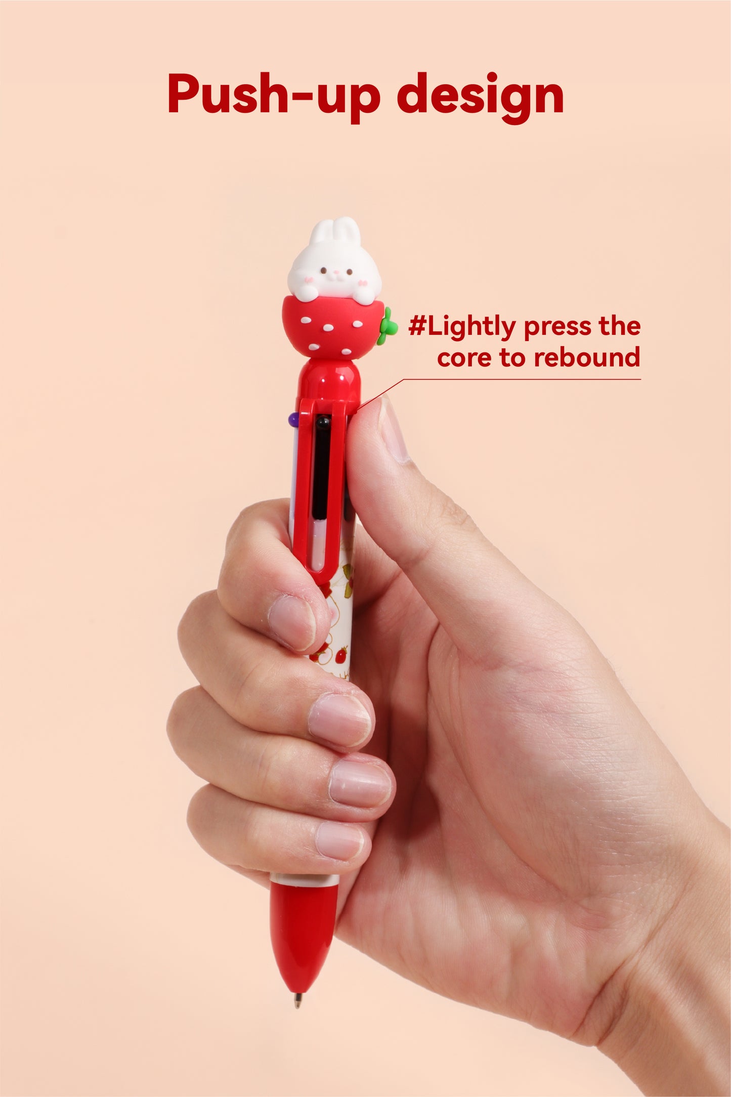Strawberry Bunny Six Colours Pen