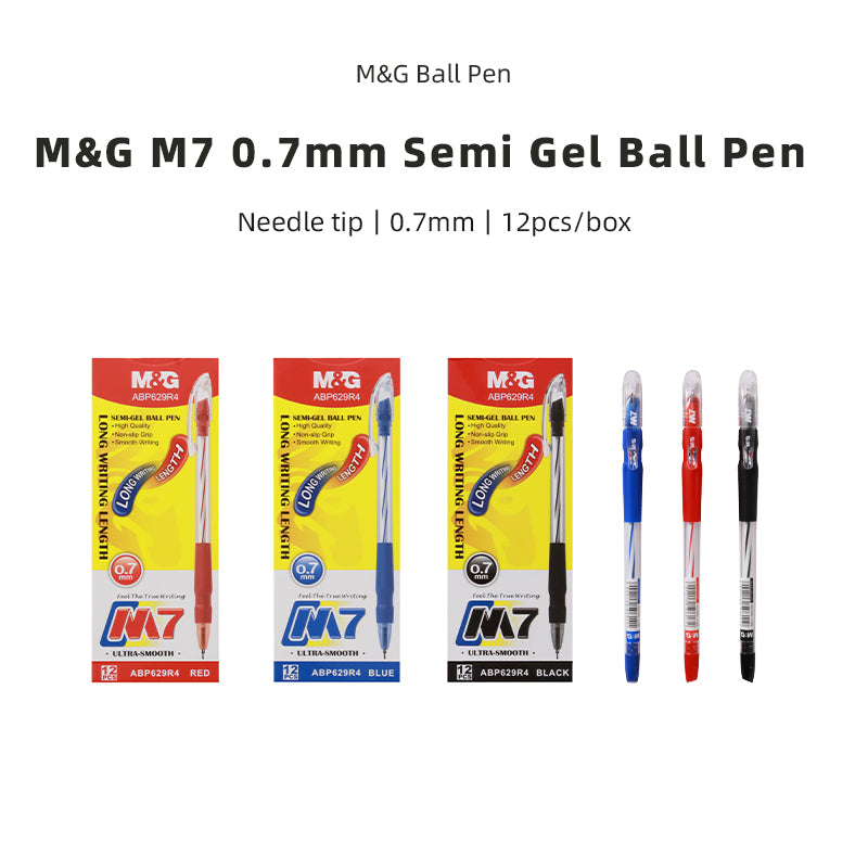 M&G M7 Semi Gel Ball Pen 0.77mm 12PCS