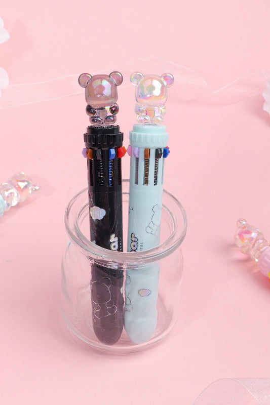 Crystal Bear Ten Colours Pen