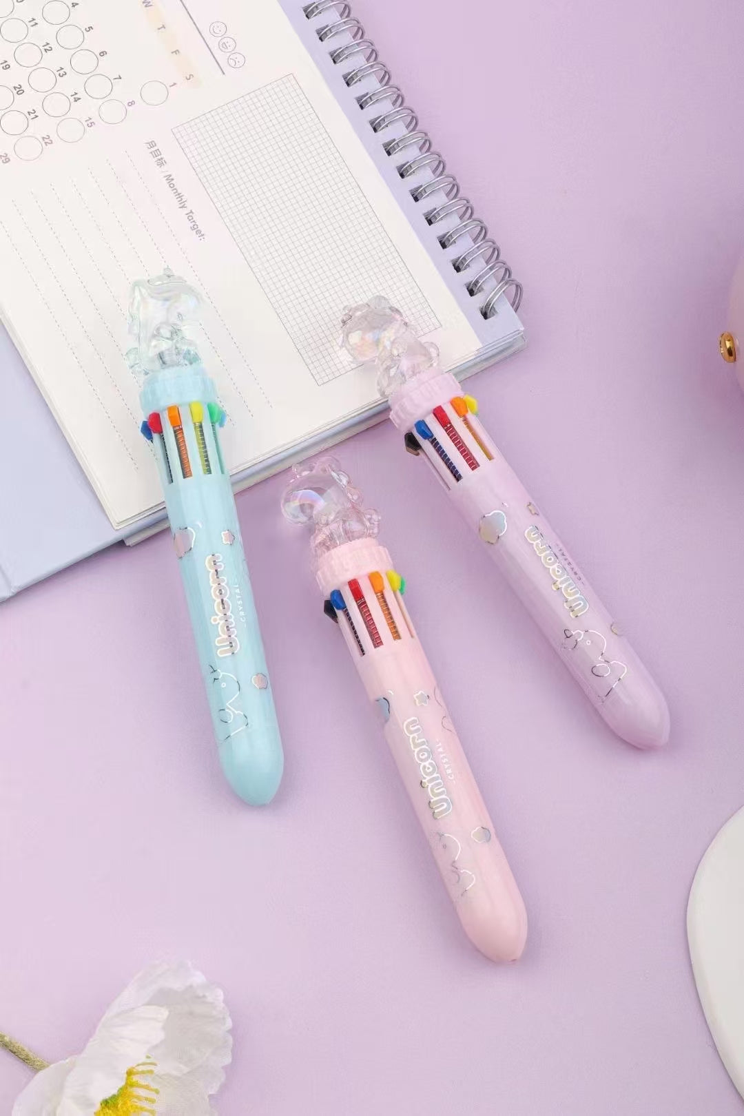 Crystal Unicorn Ten Colours Pen