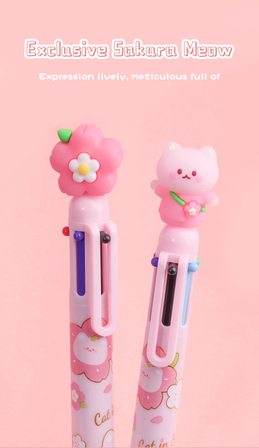 Sakura Cat Six Colours Pen