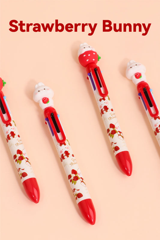Strawberry Bunny Six Colours Pen