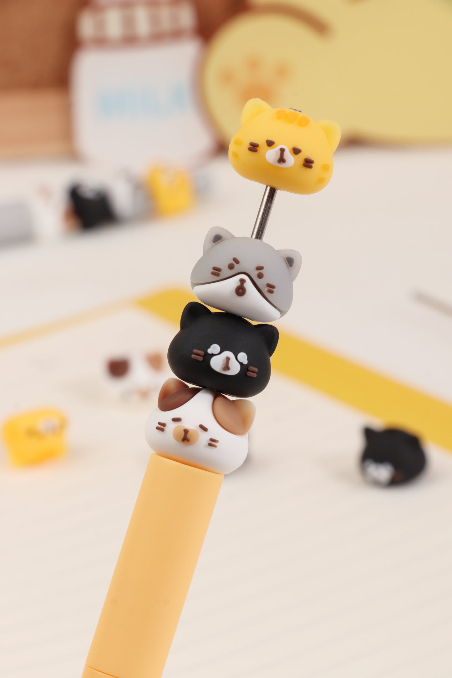 Cat Diary Beads String Pen