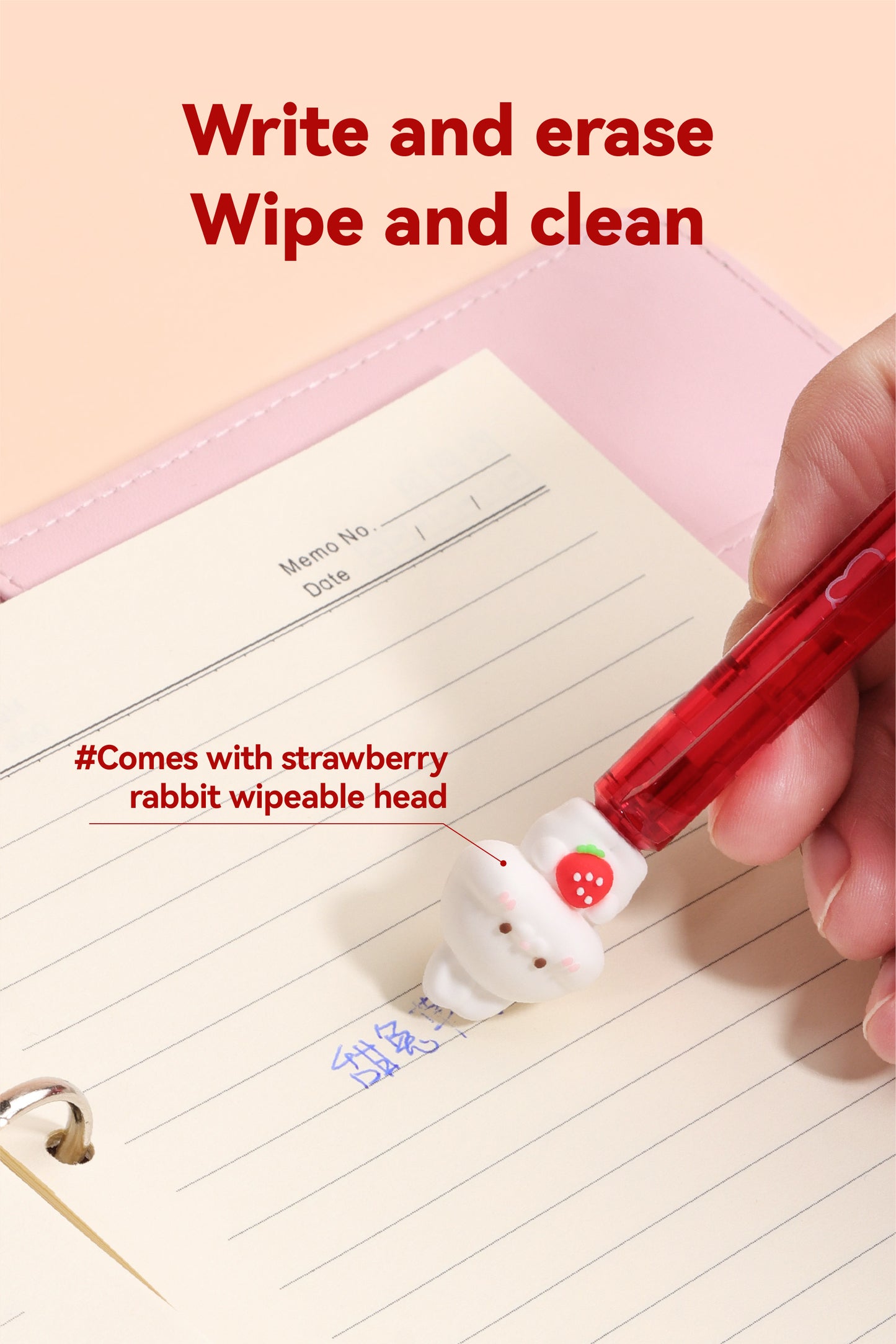 Strawberry Bunny Erasable Pen