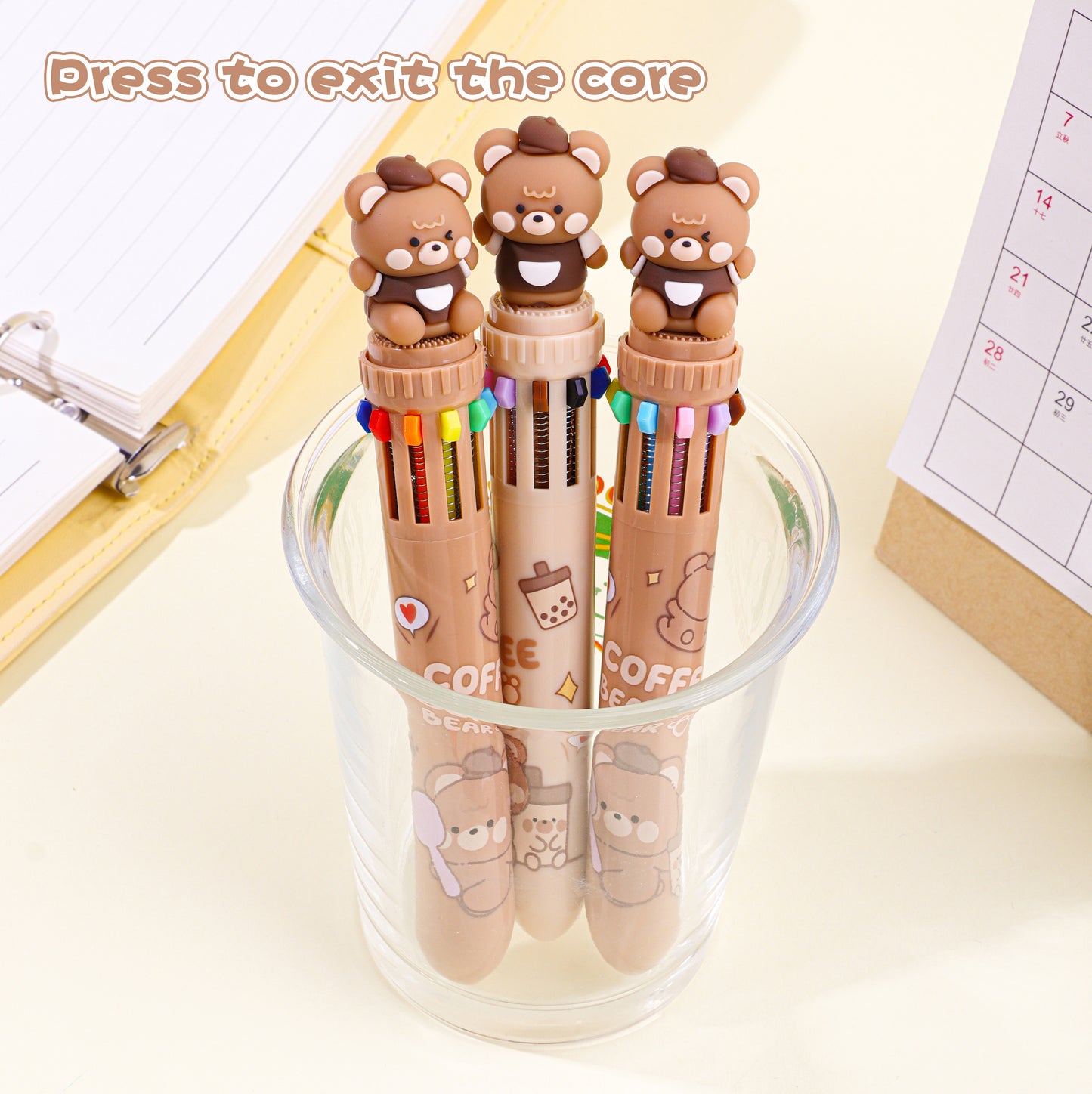 Coffee Bear Ten Colours Pen