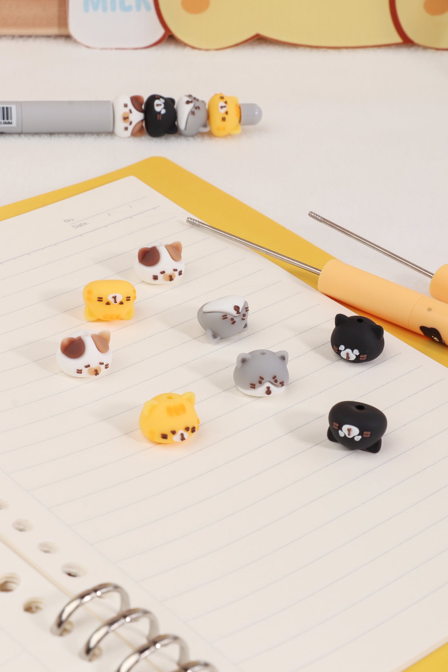 Cat Diary Beads String Pen