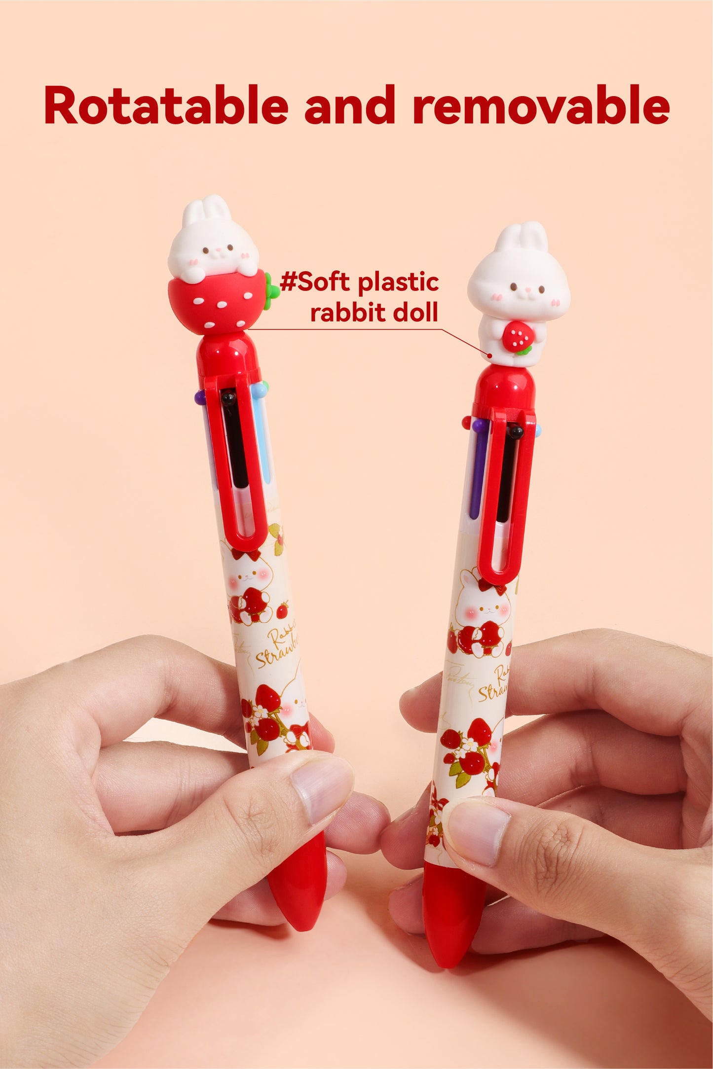 Strawberry Bunny Six Colours Pen