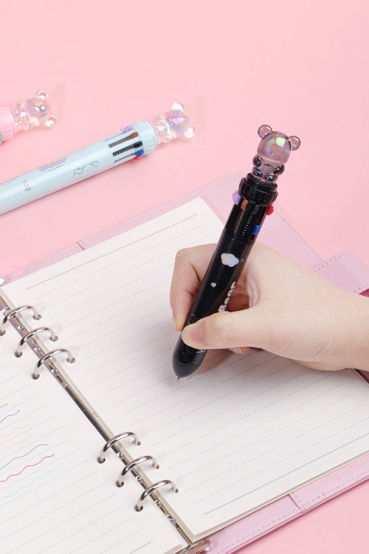 Crystal Bear Ten Colours Pen