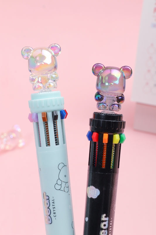 Crystal Bear Ten Colours Pen