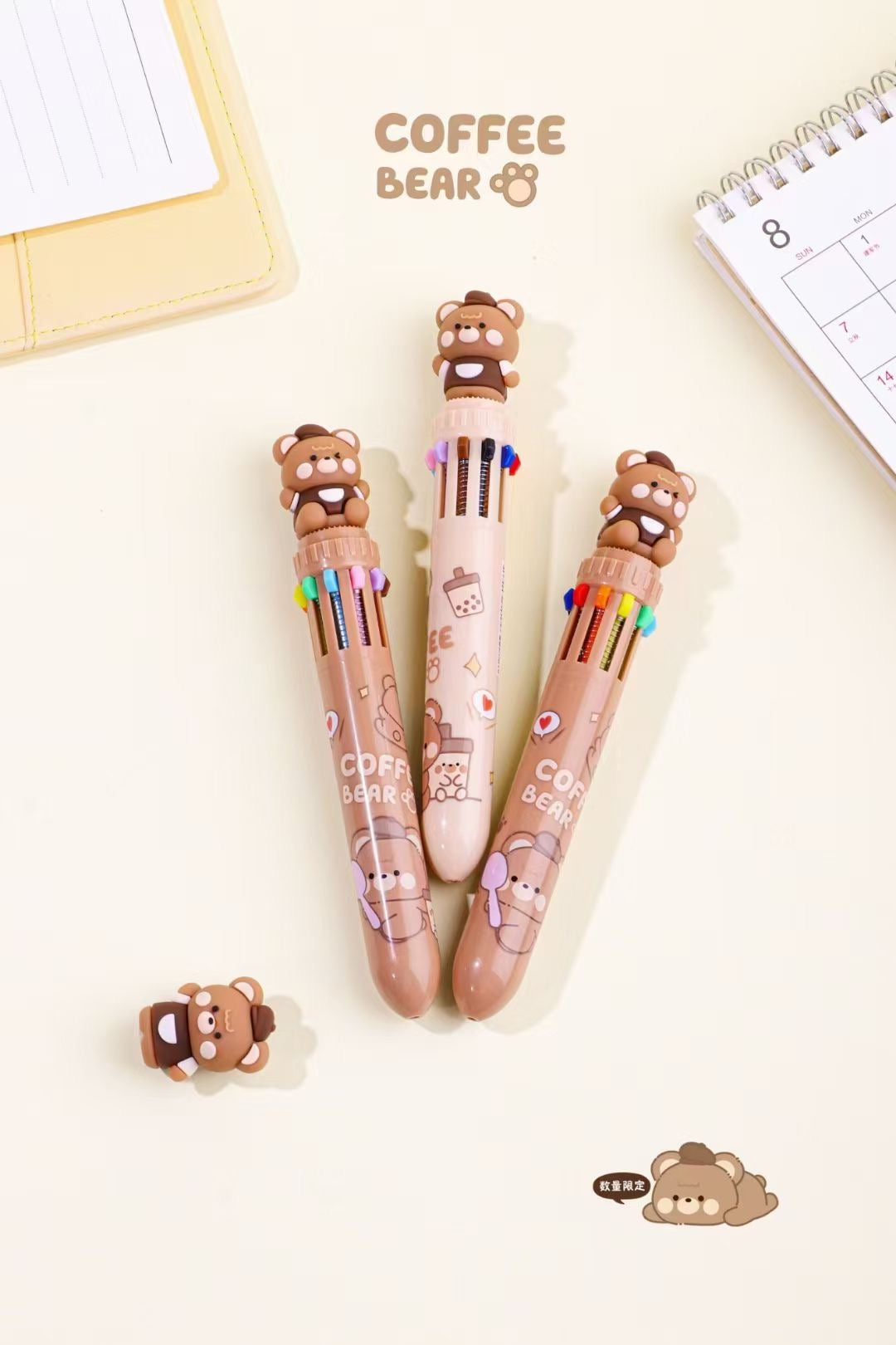 Coffee Bear Ten Colours Pen