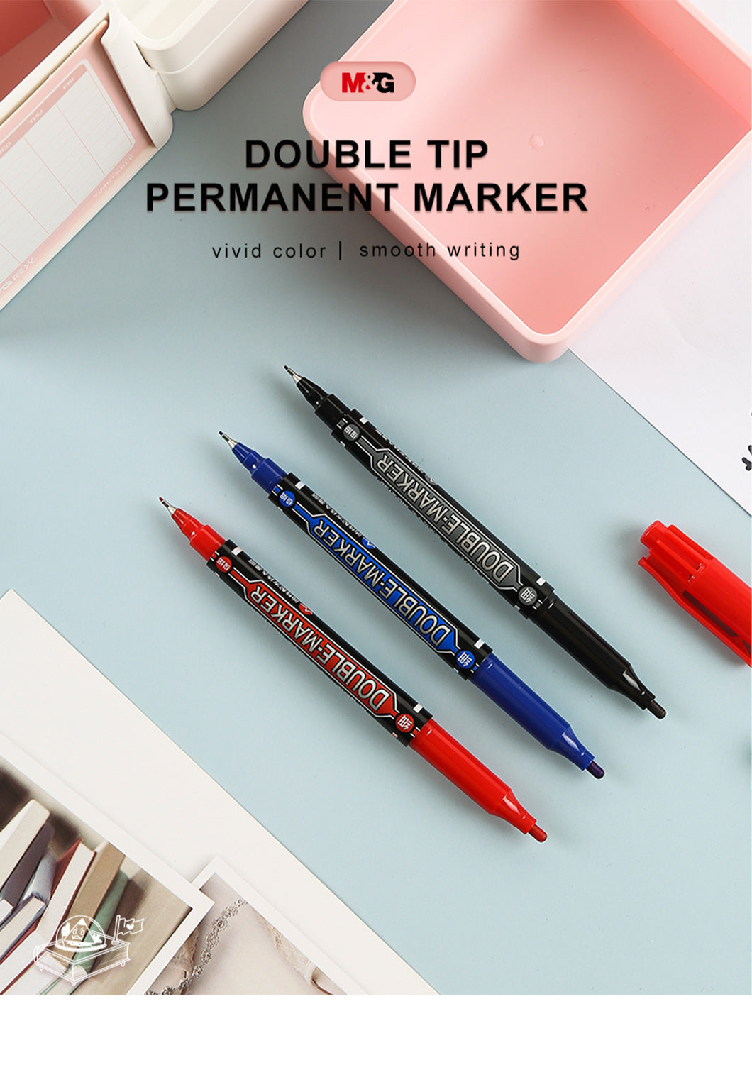 M&G Double Tips Permanent Marker 12 Pieces – M&G Pens