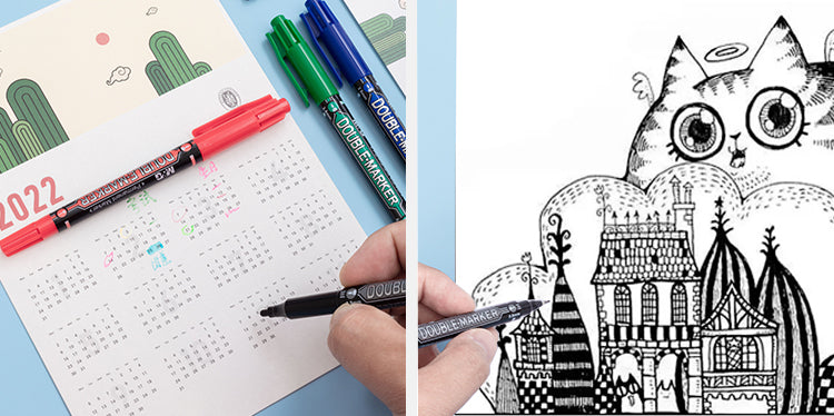 M&G Double Tips Permanent Marker 12 Pieces